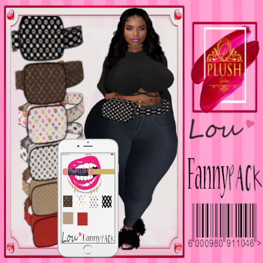 Second Life Marketplace .Pink Plush Boutique.Low Fanny Pack + HUD